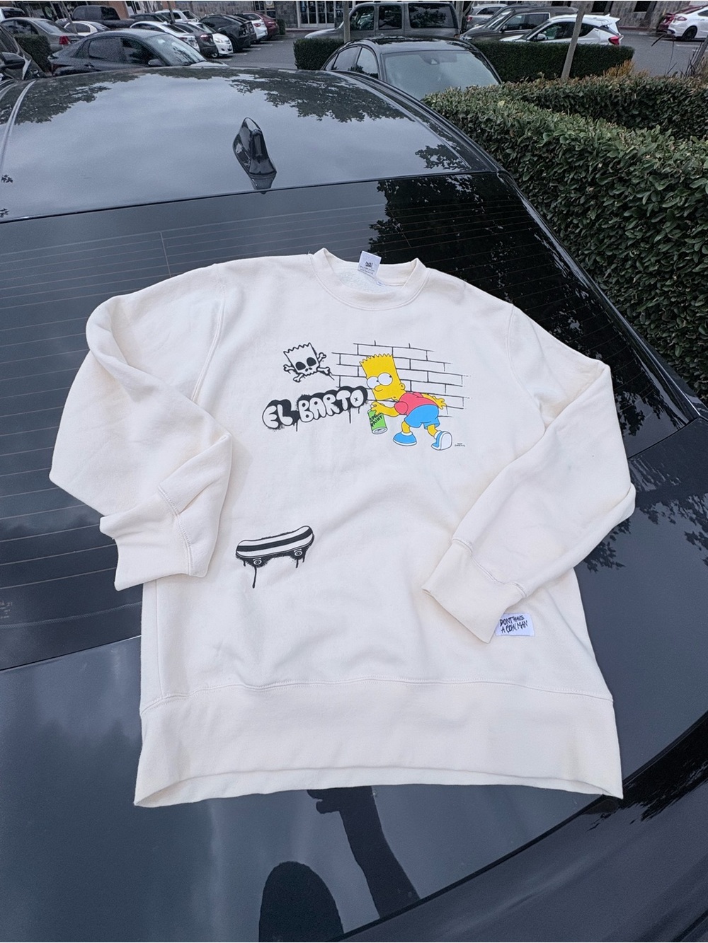 El Barto Graphic Crewneck Sweatshirt - Cream Men’s Casual Pullover